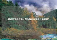 好听可爱的名字（怎么取名字显得才华横溢）