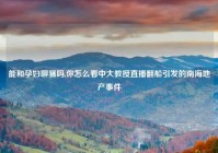 能和孕妇聊骚吗,你怎么看中大教授直播翻船引发的南海地产事件
