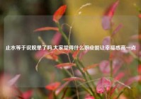 止水等于说脱单了吗,大家觉得什么职业能让幸福感高一点