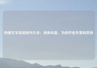 伤感文字说说短句大全：深夜必备，为你疗愈失落和悲伤