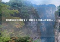 微信如何能快速聊天（  微信怎么快速@群里的人）