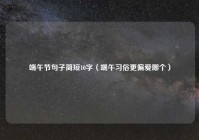 端午节句子简短10字（端午习俗更偏爱哪个）