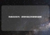 伤感说说短句：致那些错过的爱情和遗憾