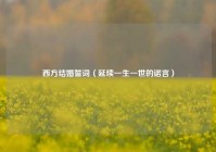 西方结婚誓词（延续一生一世的诺言）
