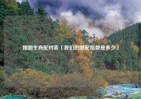 婚姻生肖配对表（我们的婚配指数是多少）