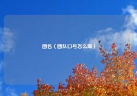 团名（团队口号怎么编）