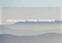 伤感文案短句抖音：深夜感触，孤独的灵魂共鸣
