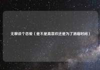无聊谈个恋爱（是不是真喜欢还是为了消磨时间）