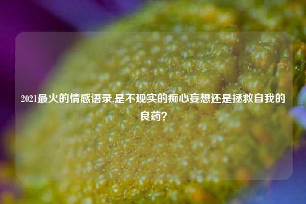 2021最火的情感语录,是不现实的痴心妄想还是拯救自我的良药？