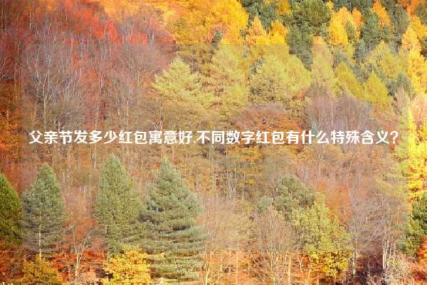 父亲节发多少红包寓意好,不同数字红包有什么特殊含义？