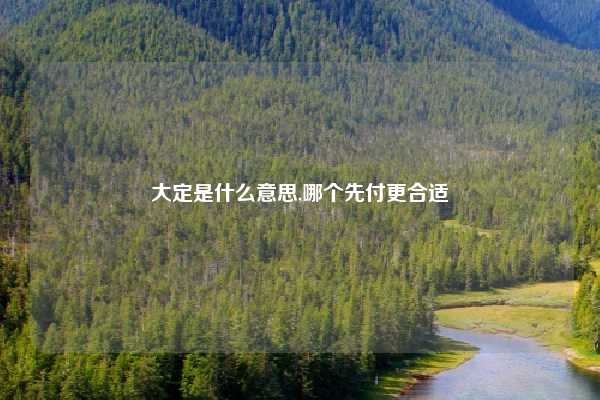大定是什么意思,哪个先付更合适