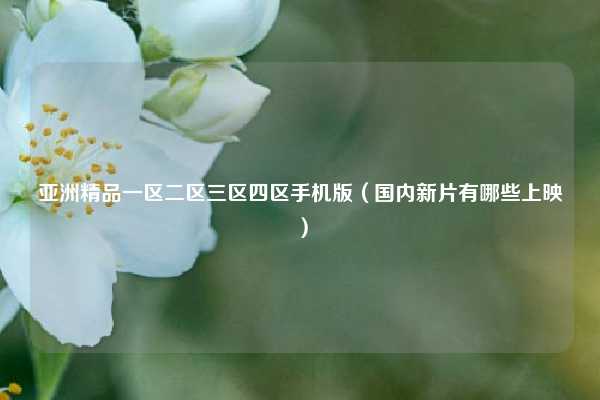 亚洲精品一区二区三区四区手机版（国内新片有哪些上映）