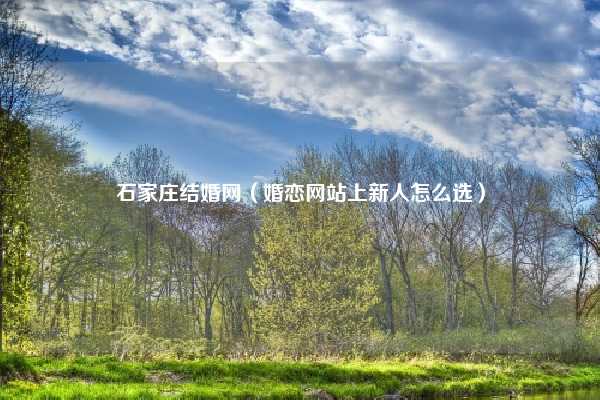 石家庄结婚网(婚恋网站上新人怎么选)