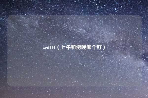 wed114（上午和傍晚哪个好）