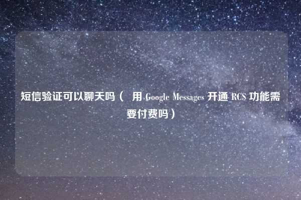短信验证可以聊天吗( 用 Google Messages 开通 RCS 功能需要付费吗)