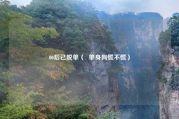 00后已脱单（  单身狗慌不慌）