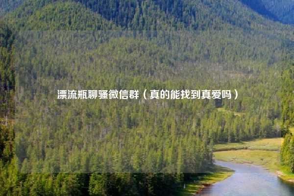 漂流瓶聊骚微信群（真的能找到真爱吗）