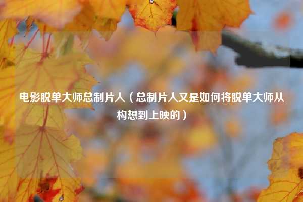 电影脱单大师总制片人（总制片人又是如何将脱单大师从构想到上映的）