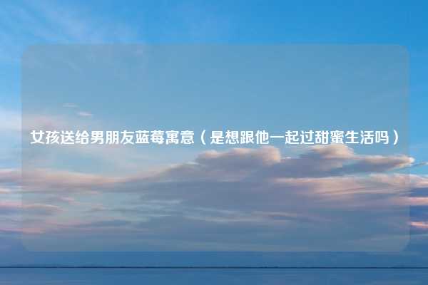 女孩送给男朋友蓝莓寓意（是想跟他一起过甜蜜生活吗）