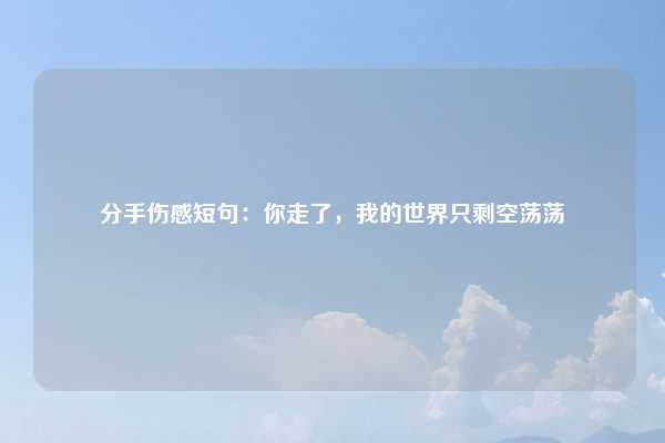 分手伤感短句：你走了，我的世界只剩空荡荡