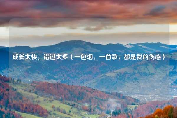 成长太快，错过太多（一包烟，一首歌，都是我的伤感）