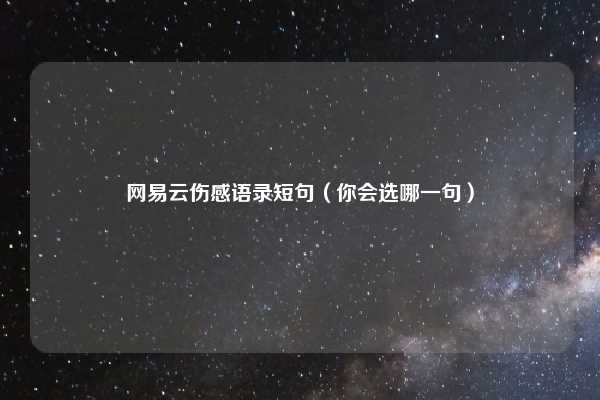 网易云伤感语录短句(你会选哪一句)