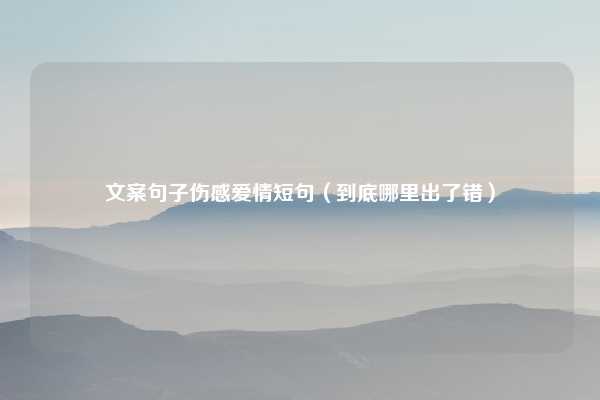 文案句子伤感爱情短句(到底哪里出了错)