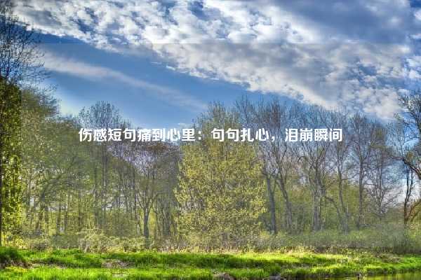 伤感短句痛到心里:句句扎心,泪崩瞬间