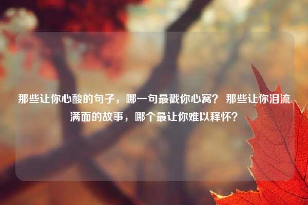 那些让你心酸的句子，哪一句最戳你心窝？ 那些让你泪流满面的故事，哪个最让你难以释怀？