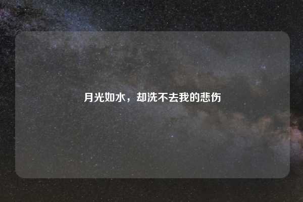 月光如水，却洗不去我的悲伤