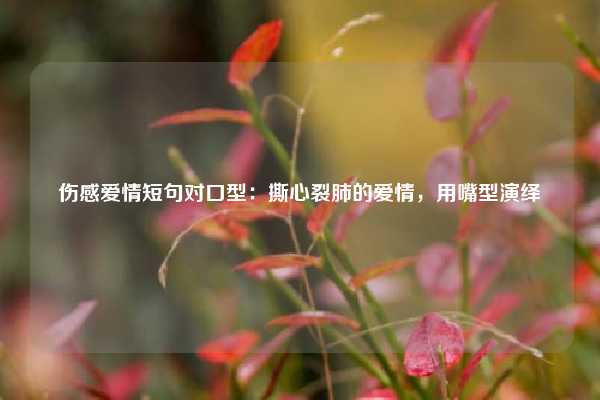 伤感爱情短句对口型：撕心裂肺的爱情，用嘴型演绎