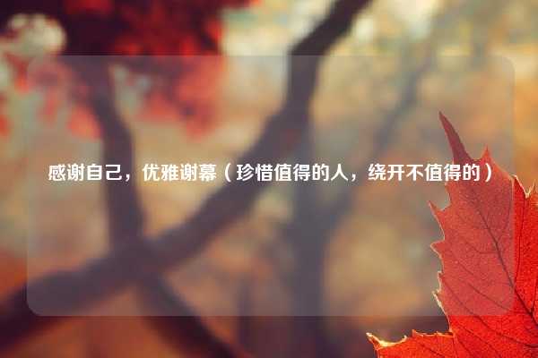 感谢自己，优雅谢幕（珍惜值得的人，绕开不值得的）