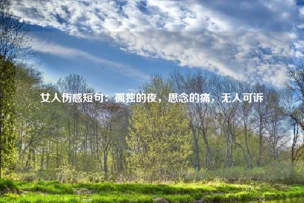 女人伤感短句：孤独的夜，思念的痛，无人可诉