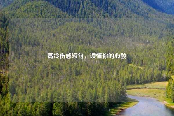 高冷伤感短句，读懂你的心酸