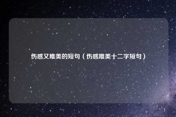 伤感又唯美的短句（伤感唯美十二字短句）