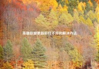 英雄联盟更新后打不开的解决办法