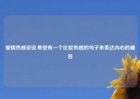 爱情伤感说说,希望有一个比较伤感的句子来表达内心的痛苦