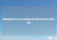 恋爱期间送女友百万礼物,美国90后小男友每月给五位数生活费