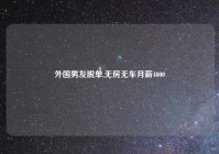 外国男友脱单,无房无车月薪4000