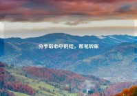 分手后心中的结，那笔转账