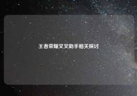 王者荣耀叉叉助手相关探讨