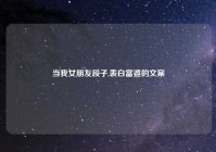 当我女朋友段子,表白富婆的文案
