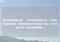 邂逅不成的美丽交集，一场未完成的相遇之美  （可根据实际需求调整，比如如果觉得这个标题过于冗长，可改为邂逅不成，美丽交集的遗憾  ）