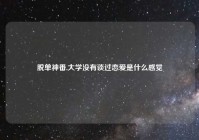 脱单神番,大学没有谈过恋爱是什么感觉