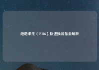 绝地求生（PUBG）快速换装备全解析