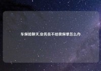 车保险聊天,业务员不给我保单怎么办