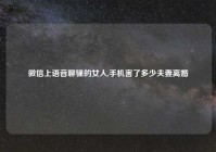 微信上语音聊骚的女人,手机害了多少夫妻离婚