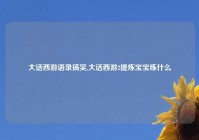 大话西游语录搞笑,大话西游2提炼宝宝练什么