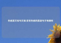 伤感英文短句文案,非常伤感的英语句子有哪些