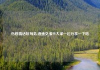 伤感情话短句男,通通交出来大家一起分享一下哈